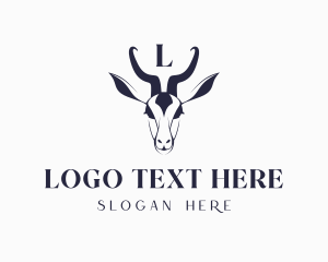 Antelope - Deer Antelope Horn logo design