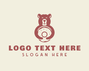 Smiling Bear Bagel logo design