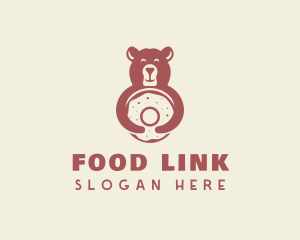 Smiling Bear Bagel logo design