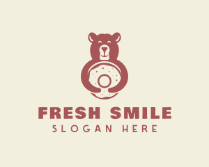 Smiling Bear Bagel logo design