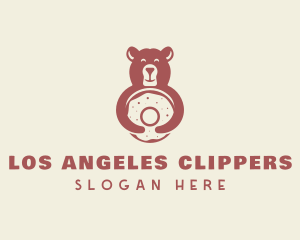 Donut - Smiling Bear Bagel logo design