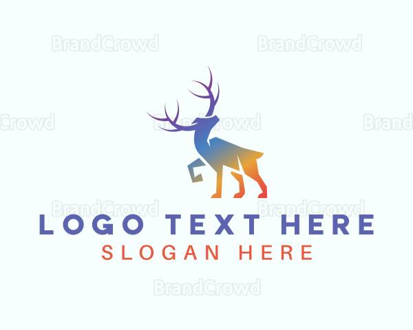 Gradient Rainbow Moose Logo