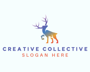 Gradient Rainbow Moose  logo design