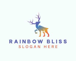 Gradient Rainbow Moose  logo design