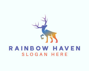 Gradient Rainbow Moose  logo design