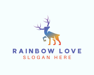 Gradient Rainbow Moose  logo design