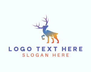 Advertising - Gradient Rainbow Moose logo design