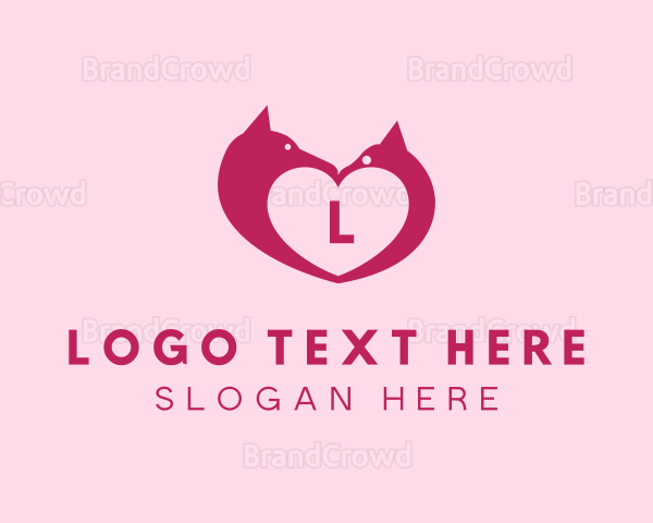 Heart Cat & Dog Logo