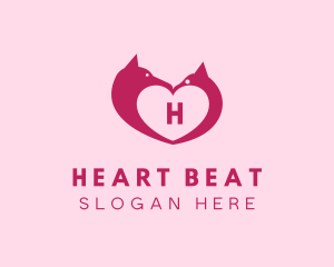 Heart Cat & Dog logo design