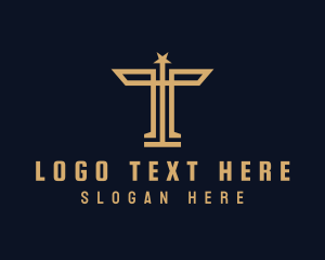 Trenching - Star Monument Letter T logo design