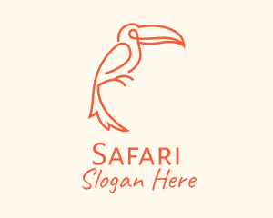 Orange Toucan Bird Logo