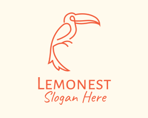 Zoo Animal - Orange Toucan Bird logo design