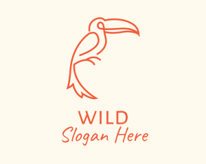 Bird - Orange Toucan Bird logo design