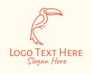 Orange Toucan Bird Logo