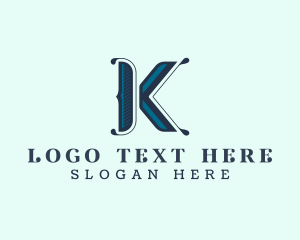 Fashion Designer - Tailoring Stylist Boutique Letter K logo design