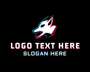 Online Gaming - Fierce Fox Glitch logo design