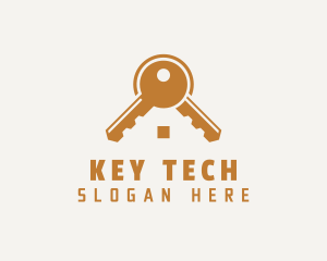 Orange Home Key logo design