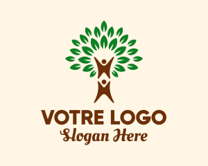 Growth - Leaves Tree Human logo design