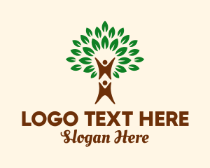 Eco - Leaves Tree Human logo design