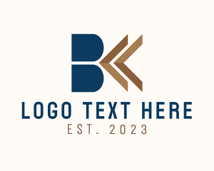 Application - Backward Arrow Letter B logo design