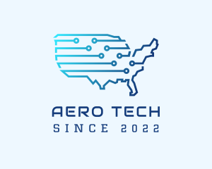 America Tech Developer logo design