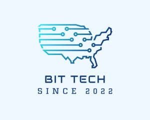 America Tech Developer logo design