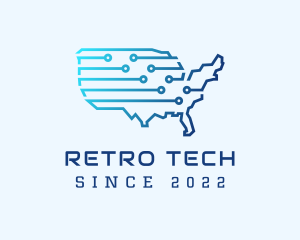 America Tech Developer logo design