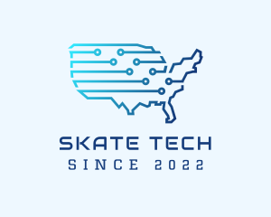 America Tech Developer logo design