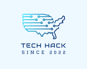 America Tech Developer logo design