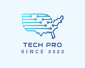 America Tech Developer logo design