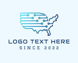Map - America Tech Developer logo design