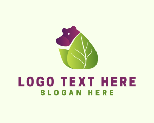 Bear - Natural Leaf Bear logo design