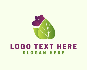 Wild - Natural Leaf Bear logo design