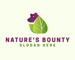 Natural Leaf Bear logo design