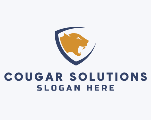 Cougar - Wild Cougar Shield logo design