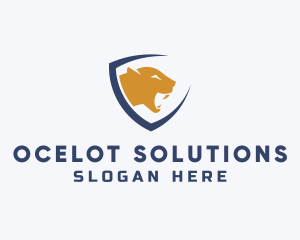 Ocelot - Wild Cougar Shield logo design