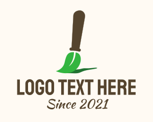 Painter - Leaf Paint Brush logo design