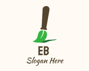 Leaf Paint Brush Logo