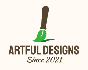 Leaf Paint Brush logo design