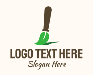 Leaf Paint Brush Logo