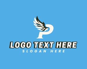 Haulage - Logistics Wing Letter P logo design