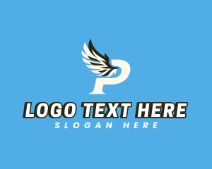 Racing - Logistics Wing Letter P logo design