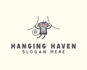 Hanging Monkey Animal logo design