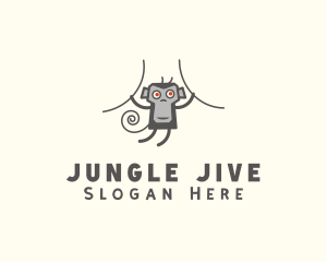 Hanging Monkey Animal logo design