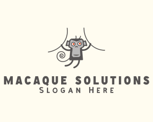 Macaque - Hanging Monkey Animal logo design