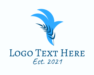 Minimalist - Flying Blue Bird logo design