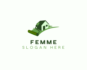 Residential Paint Roller Home logo design