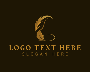 Feather - Feather Quill Pen Journalist logo design