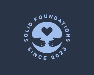 Blue Hand Heart logo design