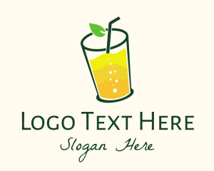 Straw - Lemon Juice Drink logo design